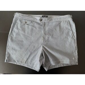 Todd Snyder Mens Seersucker Swim Trunks Blue White Size 38 Shorts (no lining)